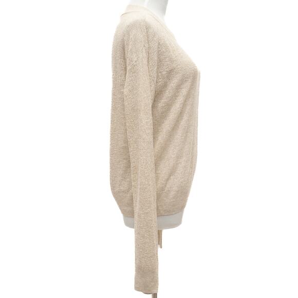 Revolve One Grey Day Linen Blend Crew Neck Sweater In Oatmeal Size Large - Picture 4 of 11